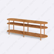 Dublin Solid Wood Minimalist Etagere Tv Stand Demontha