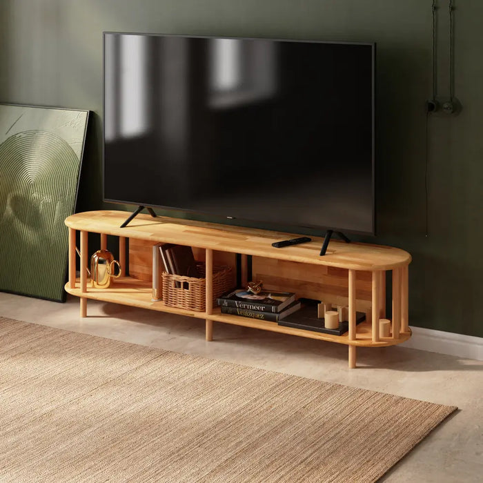 Milan Solid Beech Wood Tv Unit