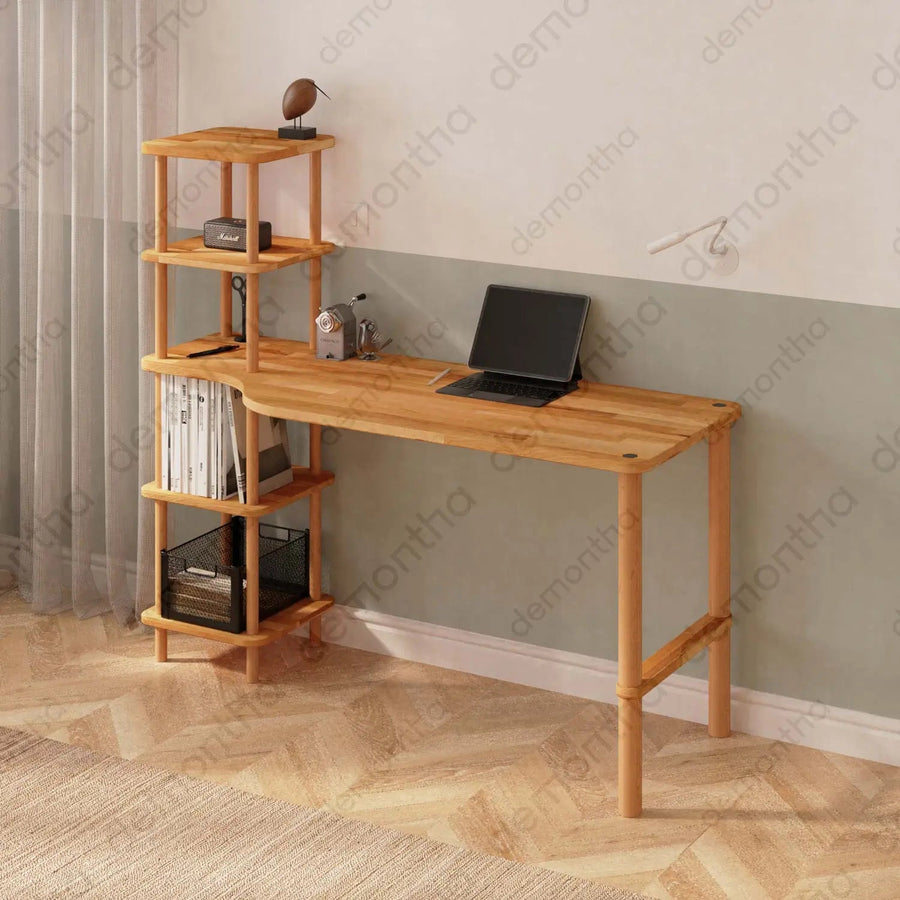 Hera Solid Beech Wood Computer Table Demontha