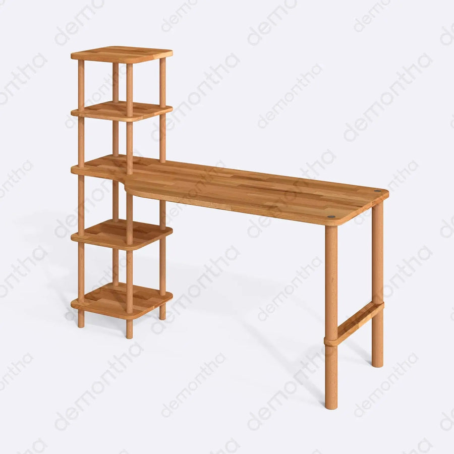 Hera Solid Beech Wood Computer Table Demontha