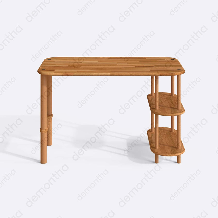 Luka Simple Solid Beech Wood Desk Demontha
