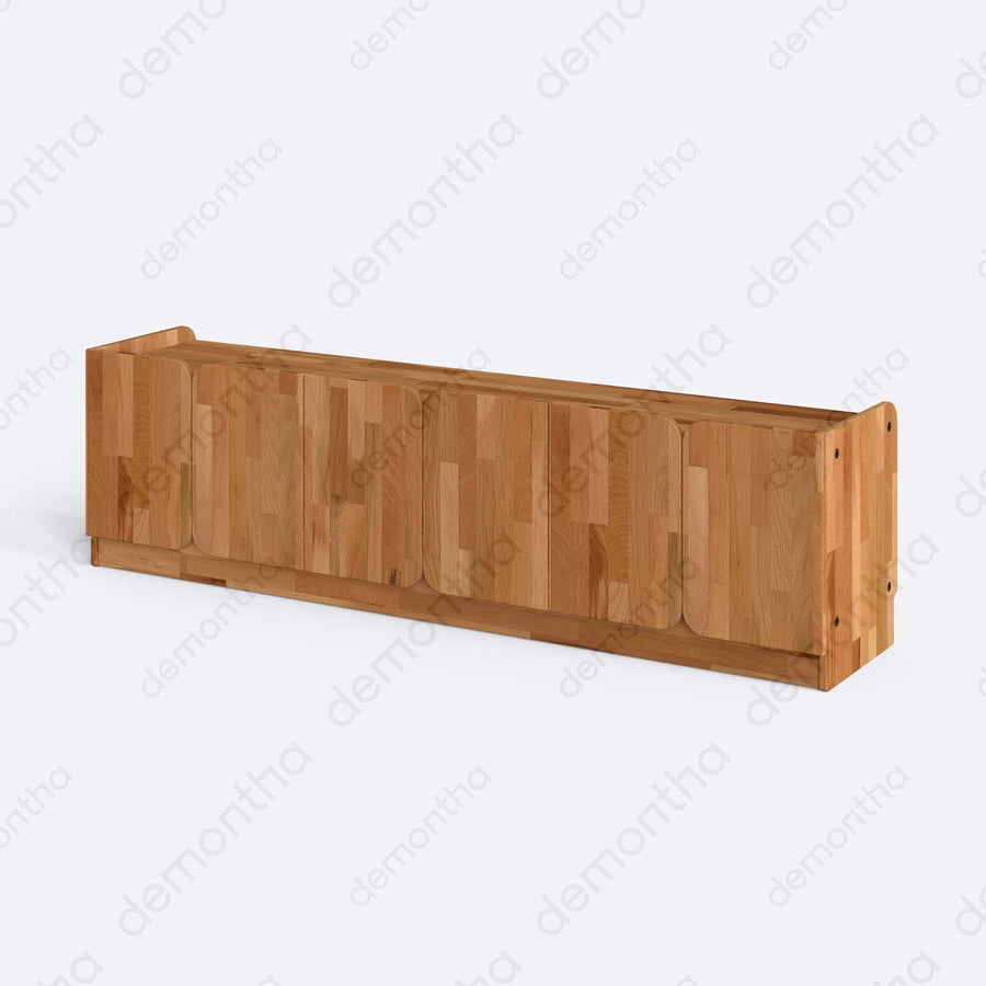 Orion Wooden TV Stand – Solid Wood TV Console with Closed Storage Demontha