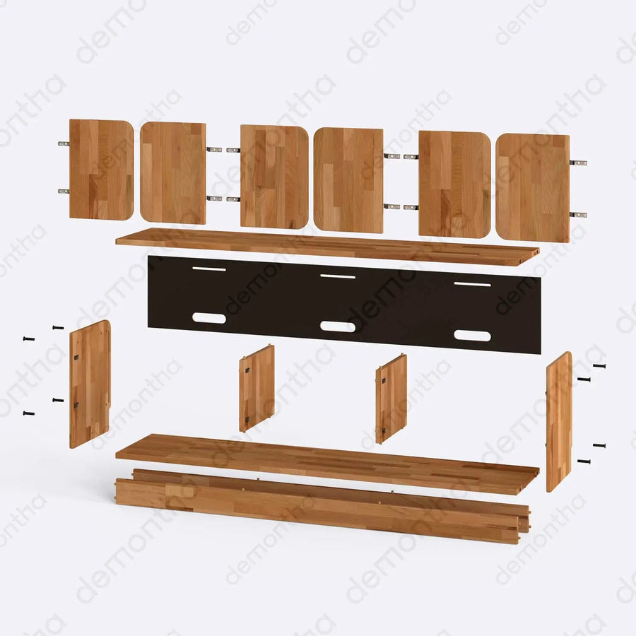 Orion Wooden TV Stand – Solid Wood TV Console with Closed Storage Demontha
