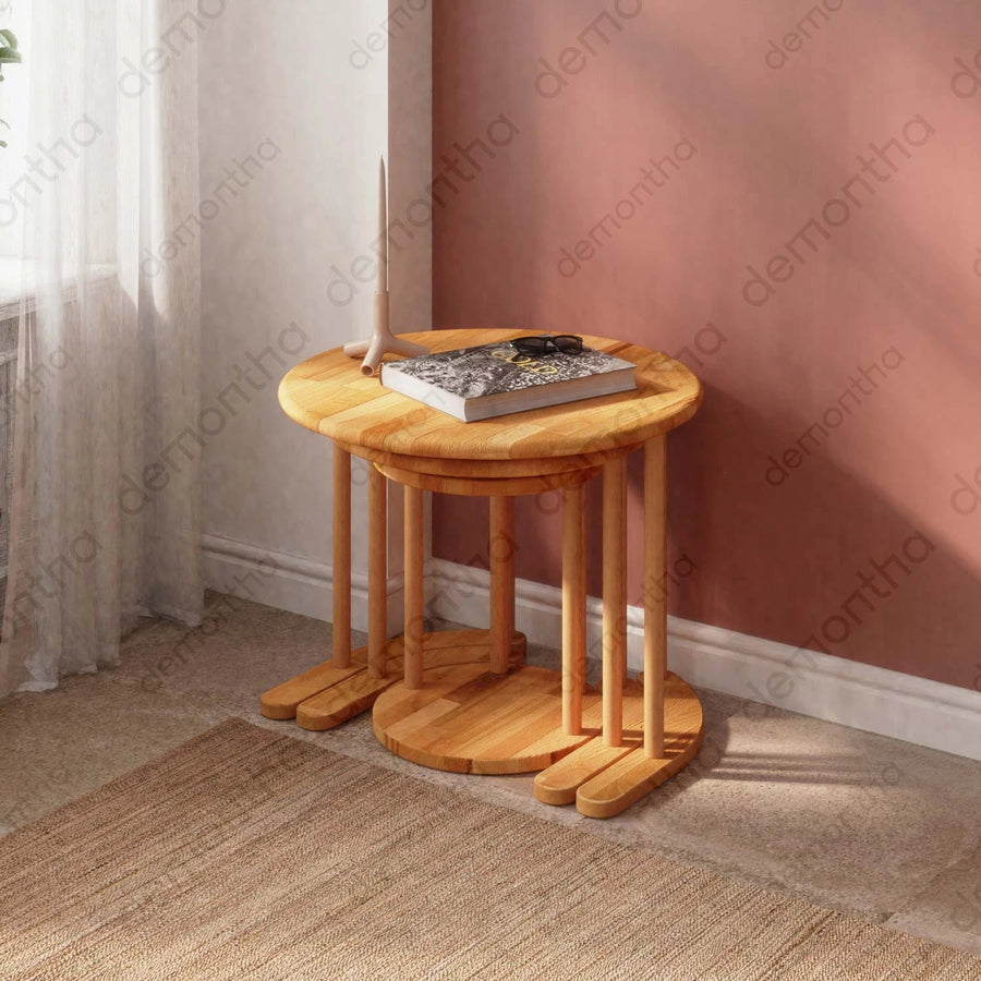 Oswin Round Nesting Coffee Table Set - Minimalist Design Demontha