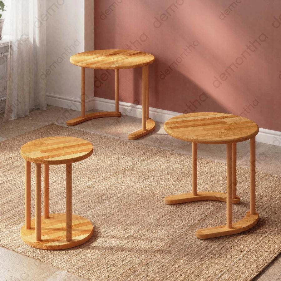 Oswin Round Nesting Coffee Table Set - Minimalist Design Demontha