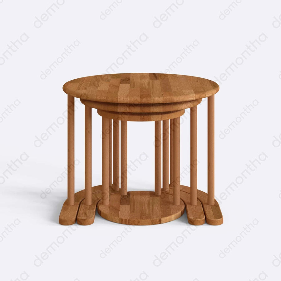 Oswin Round Nesting Coffee Table Set - Minimalist Design Demontha