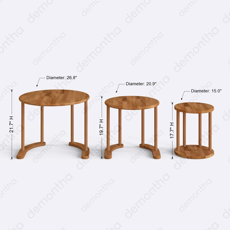 Oswin Round Nesting Coffee Table Set - Minimalist Design Demontha