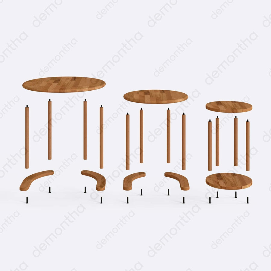 Oswin Round Nesting Coffee Table Set - Minimalist Design Demontha