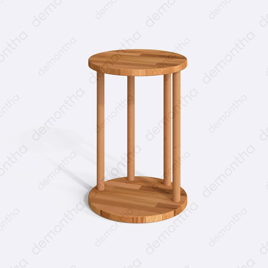 Oswin Wood Round Minimalist C Table Demontha