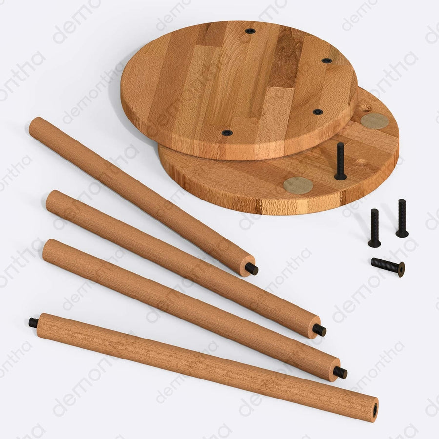 Oswin Wood Round Minimalist C Table Demontha