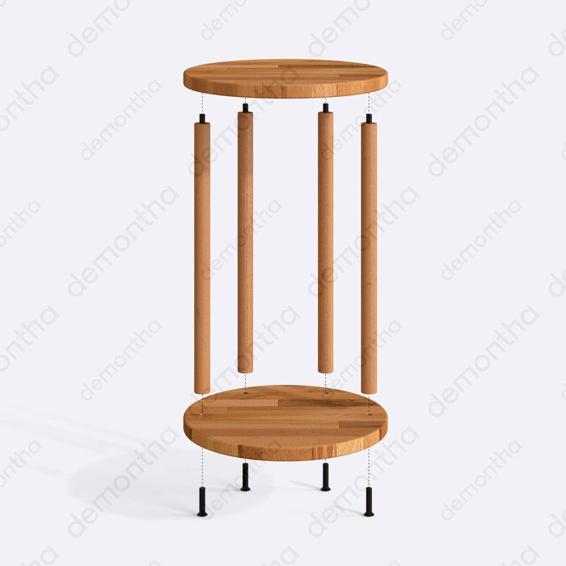 Oswin Wood Round Minimalist C Table
