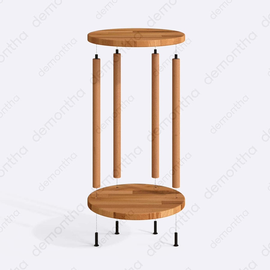 Oswin Wood Round Minimalist C Table Demontha