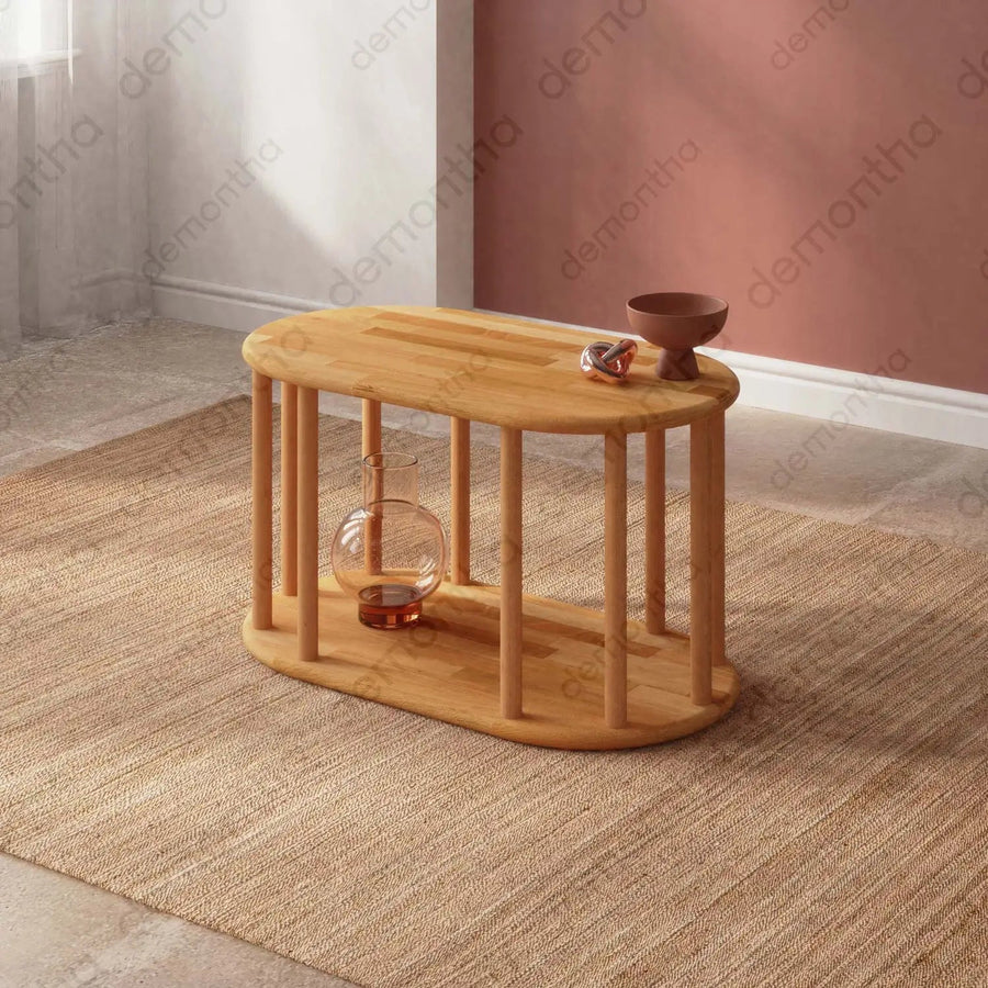 Kyoto Natural Wood Coffee Table - Minimalist Design Demontha