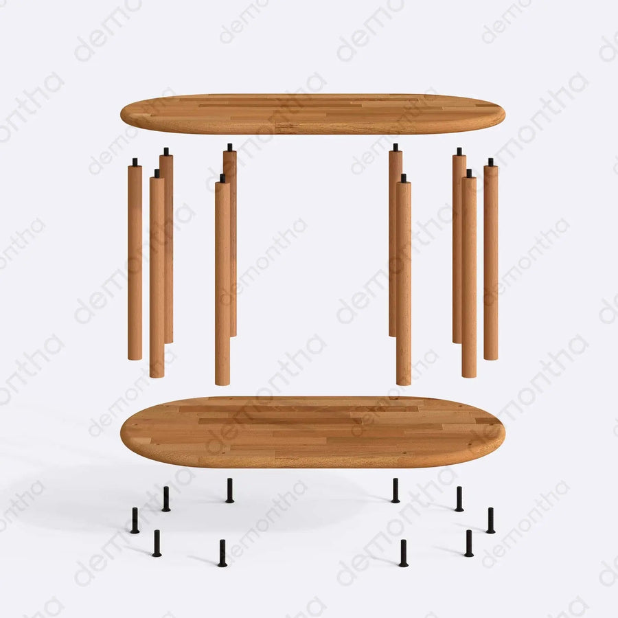 Kyoto Natural Wood Coffee Table - Minimalist Design Demontha