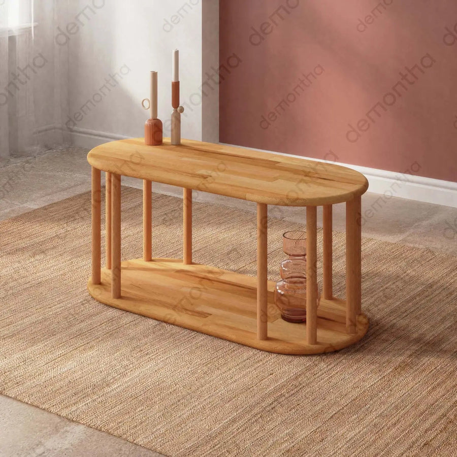 Kyoto Natural Wood Coffee Table - Minimalist Design Demontha