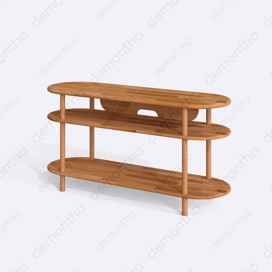 Athens Minimalist Wooden TV Stand with Open Storage Demontha