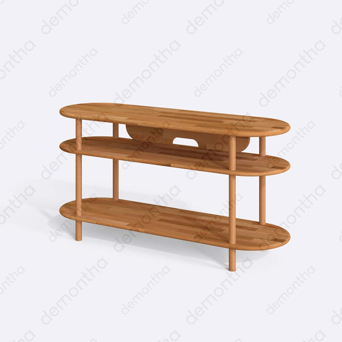 Athens Minimalist Wooden TV Stand with Open Storage