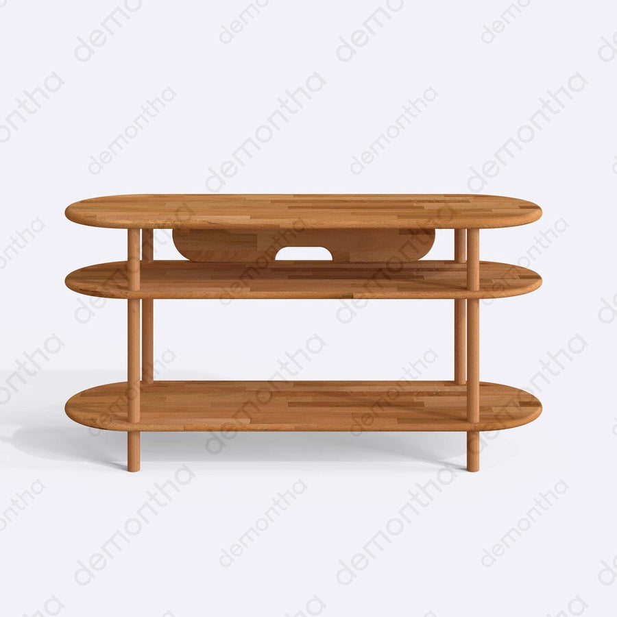 Athens Minimalist Wooden TV Stand with Open Storage Demontha