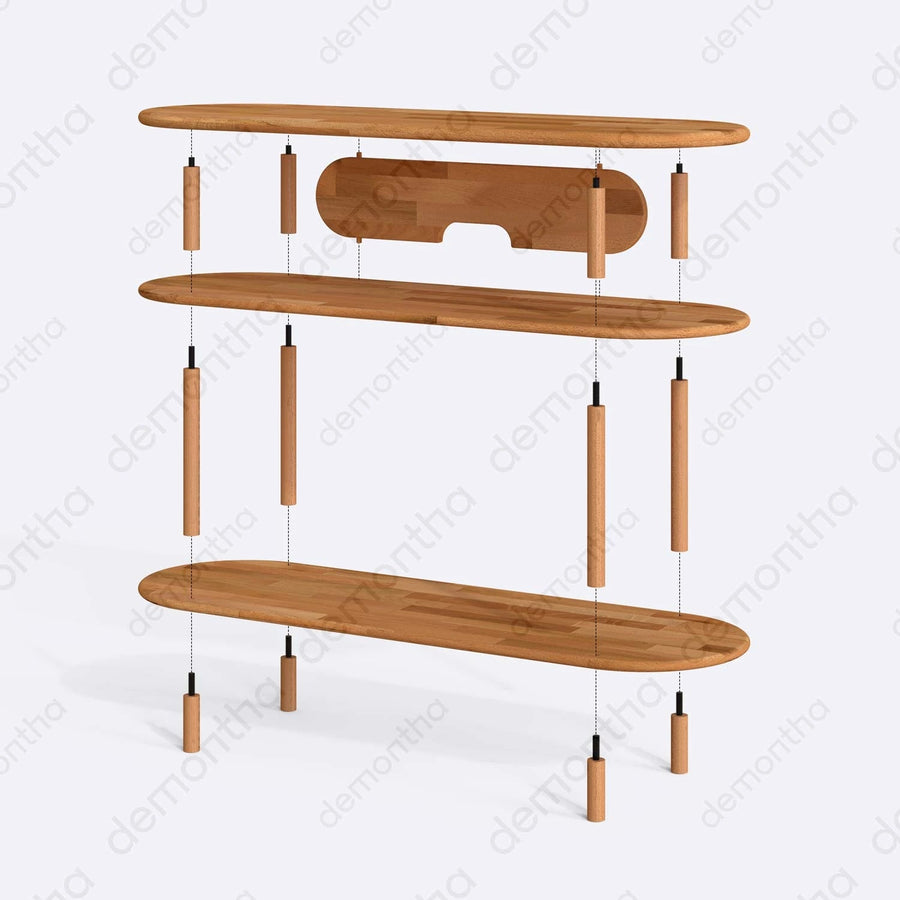 Athens Minimalist Wooden TV Stand with Open Storage Demontha