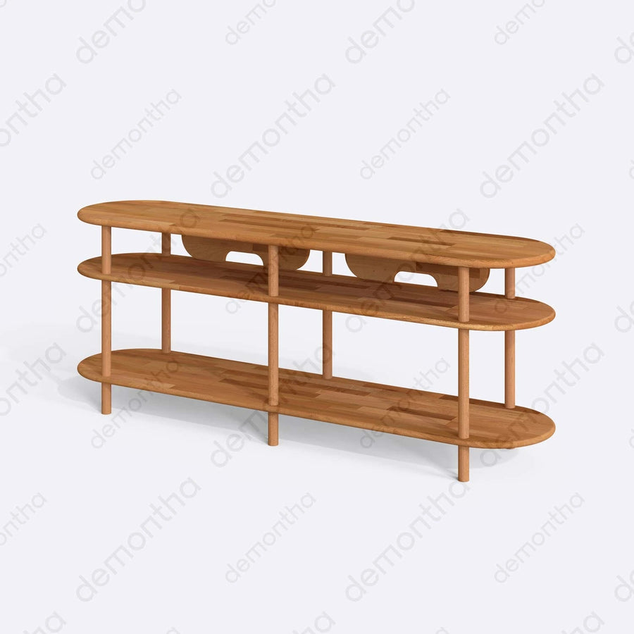 Athens Minimalist Wooden TV Stand with Open Storage Demontha