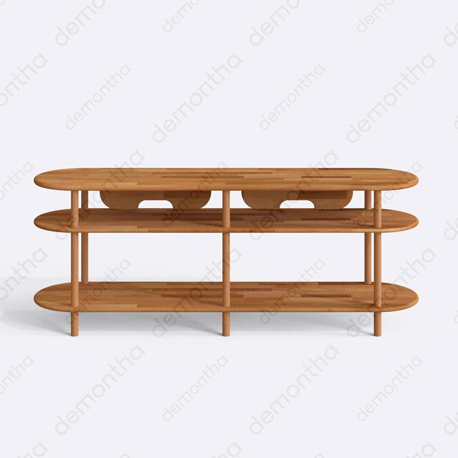 Athens Minimalist Wooden TV Stand with Open Storage Demontha
