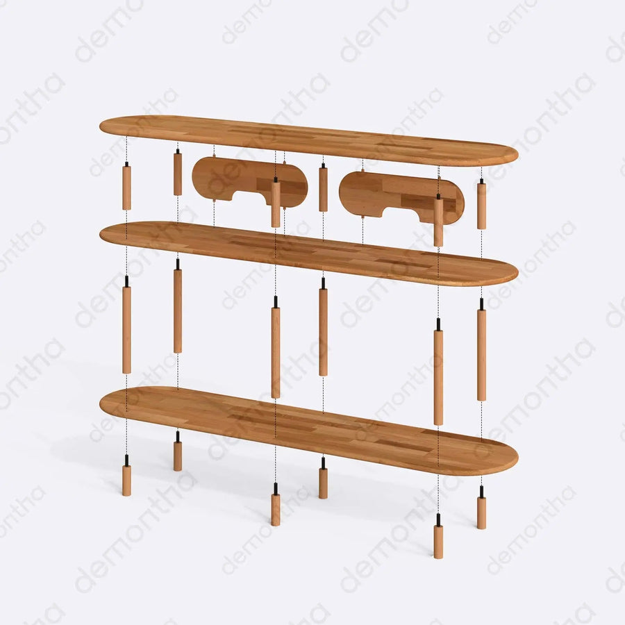 Athens Minimalist Wooden TV Stand with Open Storage Demontha