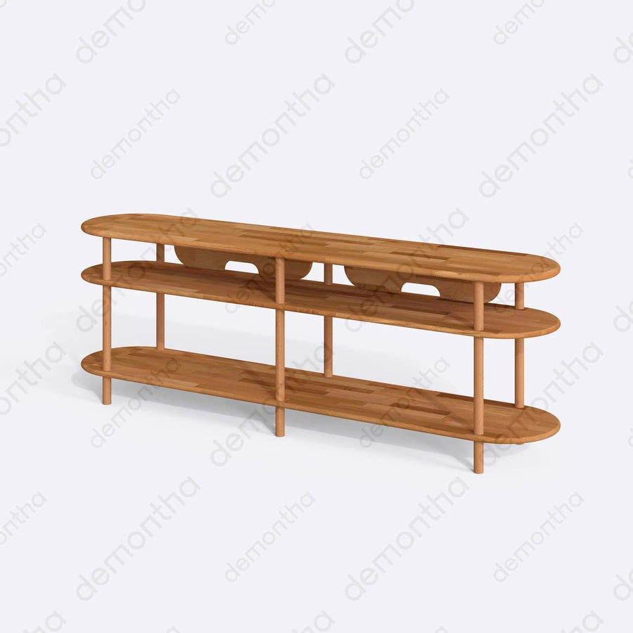 Athens Minimalist Wooden TV Stand with Open Storage Demontha