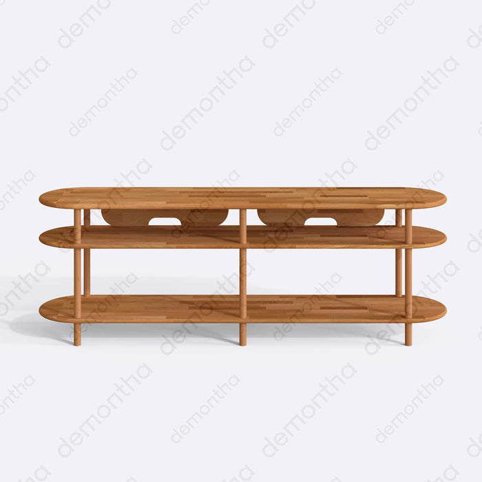 Athens Minimalist Wooden TV Stand with Open Storage