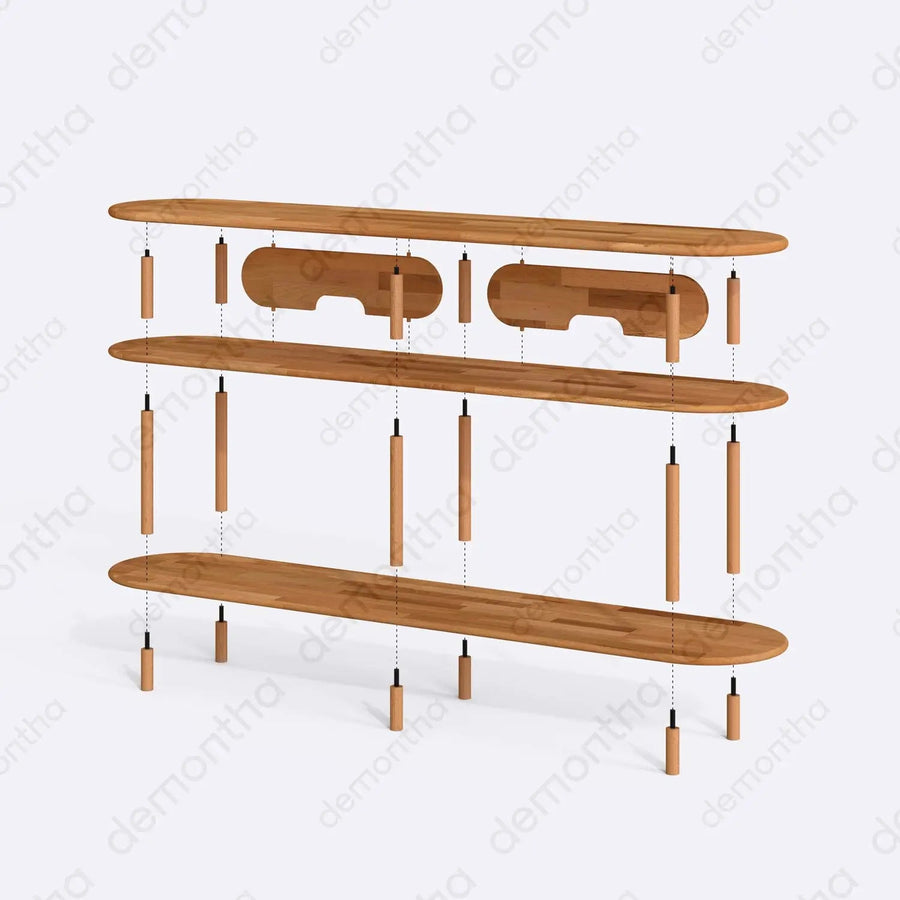 Athens Minimalist Wooden TV Stand with Open Storage Demontha