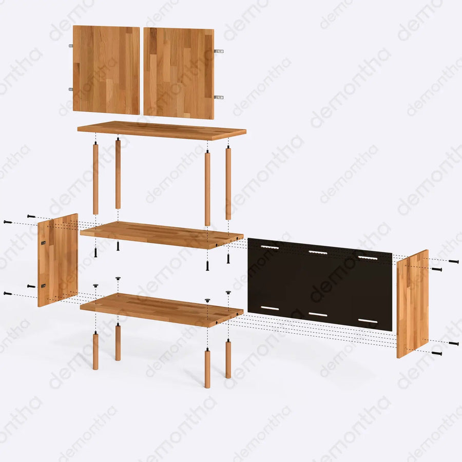 Marceille 2-Door Sideboard with Shelves - Modern Storage Demontha