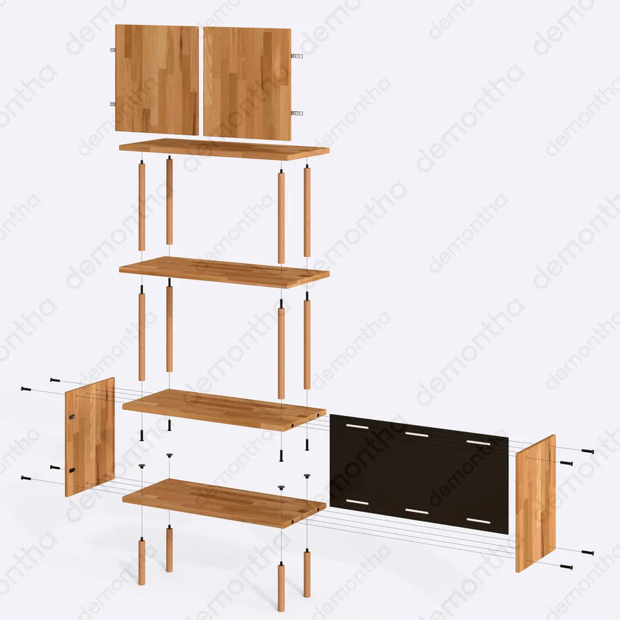 Marceille 2-Door Sideboard with Shelves - Modern Storage Demontha