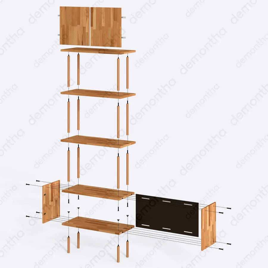 Marceille 2-Door Sideboard with Shelves - Modern Storage Demontha