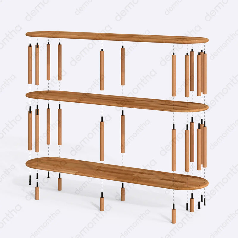 Kyoto Wooden Minimalist Short Bookcase with 3 Shelves
