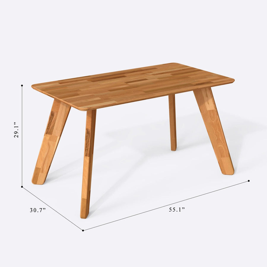 Dakota Natural Wood Dining Table | Rectangle Modern Design Demontha