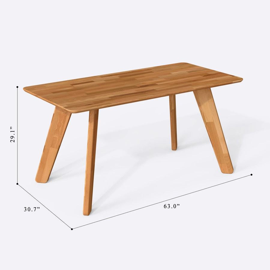 Dakota Natural Wood Dining Table | Rectangle Modern Design Demontha