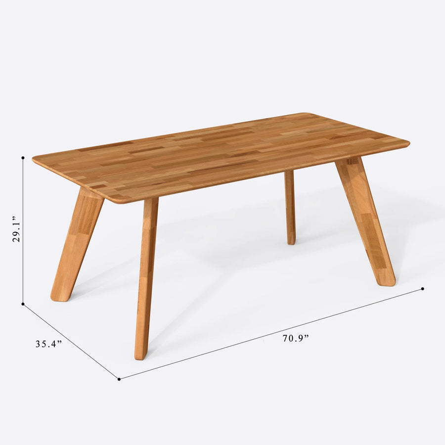 Dakota Natural Wood Dining Table | Rectangle Modern Design Demontha