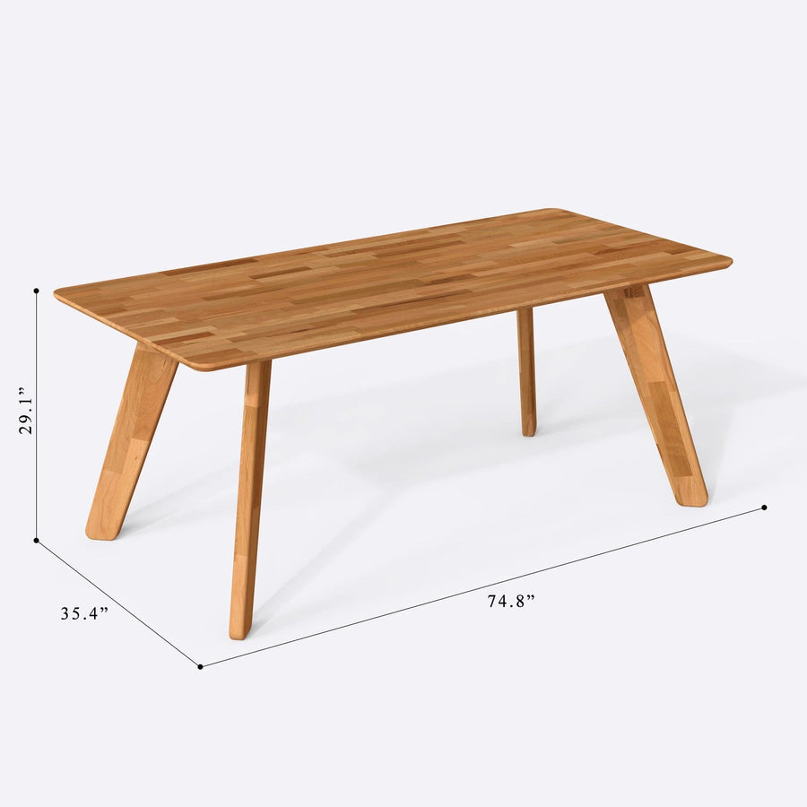 Dakota Natural Wood Dining Table | Rectangle Modern Design Demontha