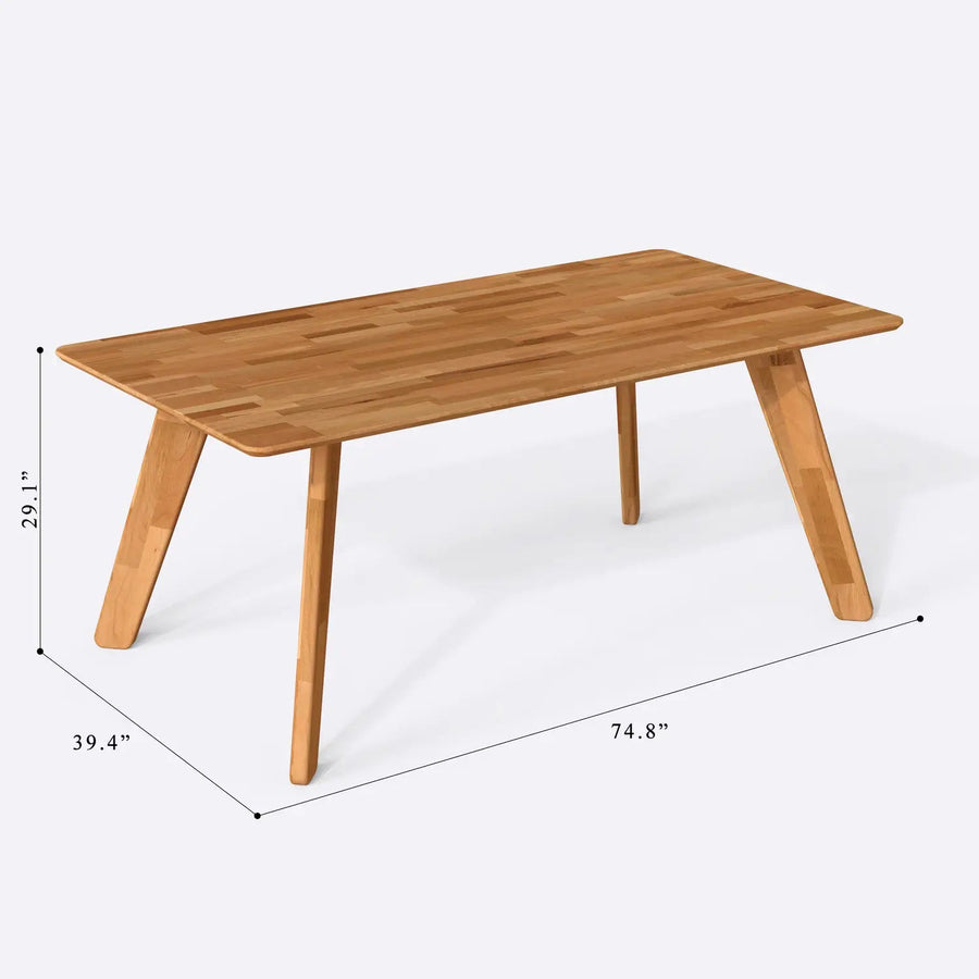 Dakota Natural Wood Dining Table | Rectangle Modern Design Demontha