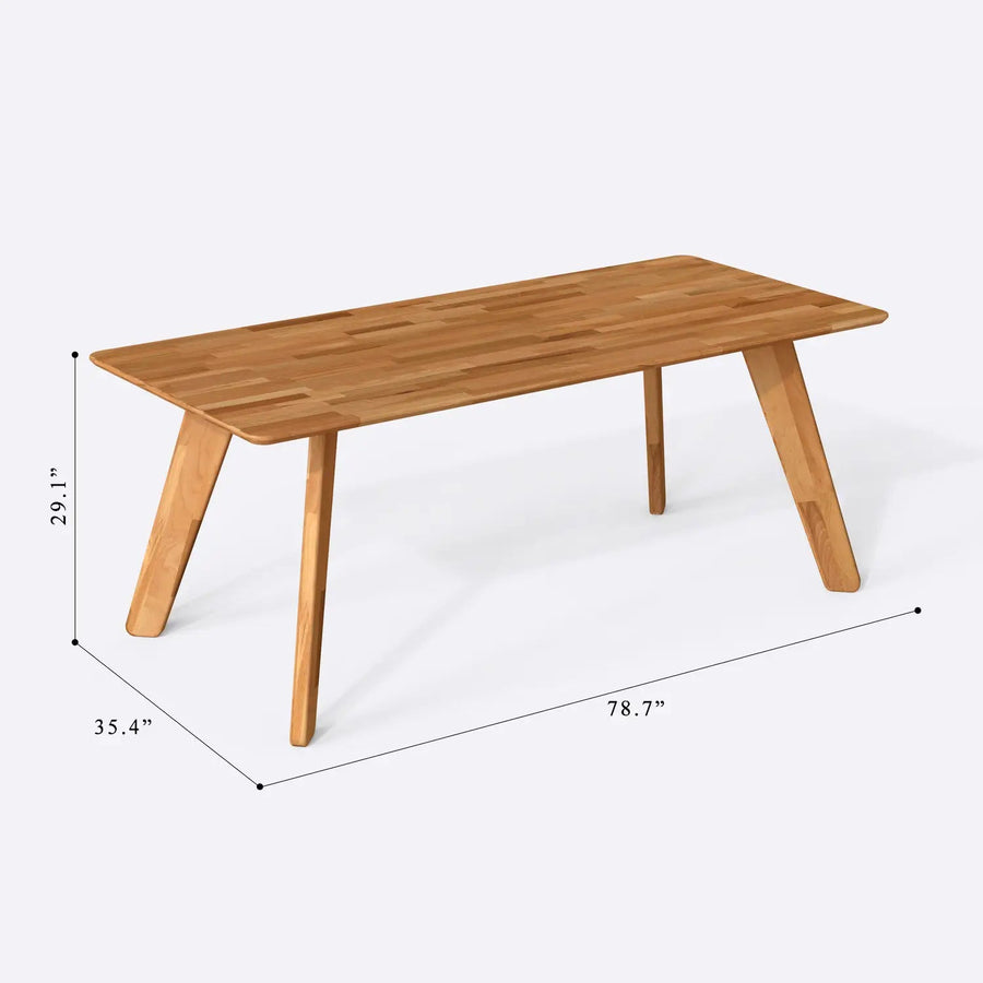 Dakota Natural Wood Dining Table | Rectangle Modern Design Demontha
