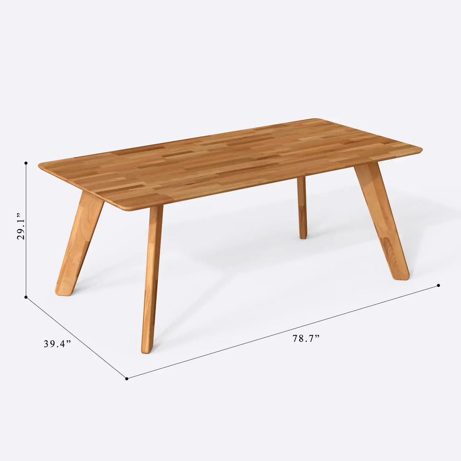 Dakota Natural Wood Dining Table | Rectangle Modern Design Demontha