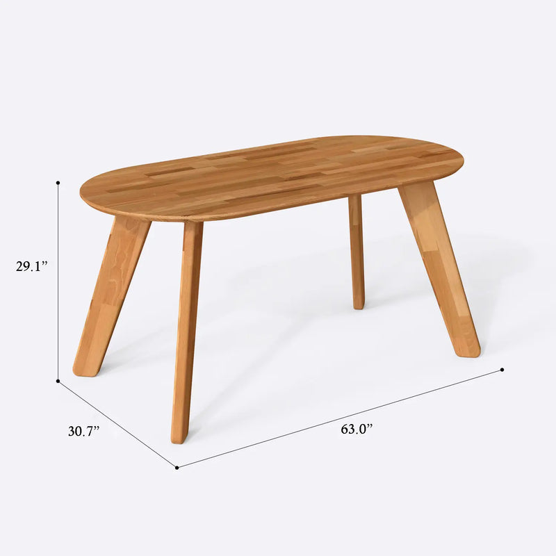 Monroe Solid Wood Oval Dining Table - Minimalist Design