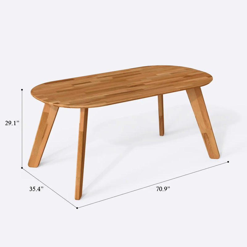 Monroe Solid Wood Oval Dining Table - Minimalist Design