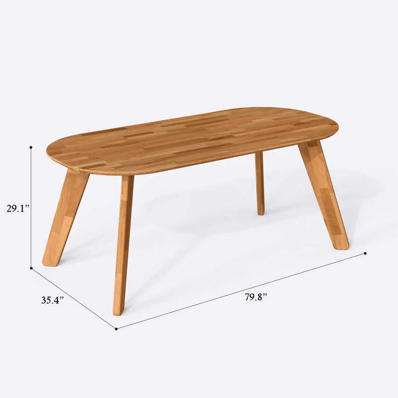 Monroe Solid Wood Oval Dining Table - Minimalist Design
