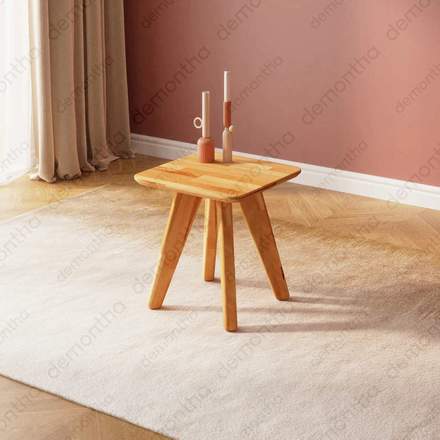 Dakota Solid Wood Square Coffee Table – Minimalist Living Room Table Demontha