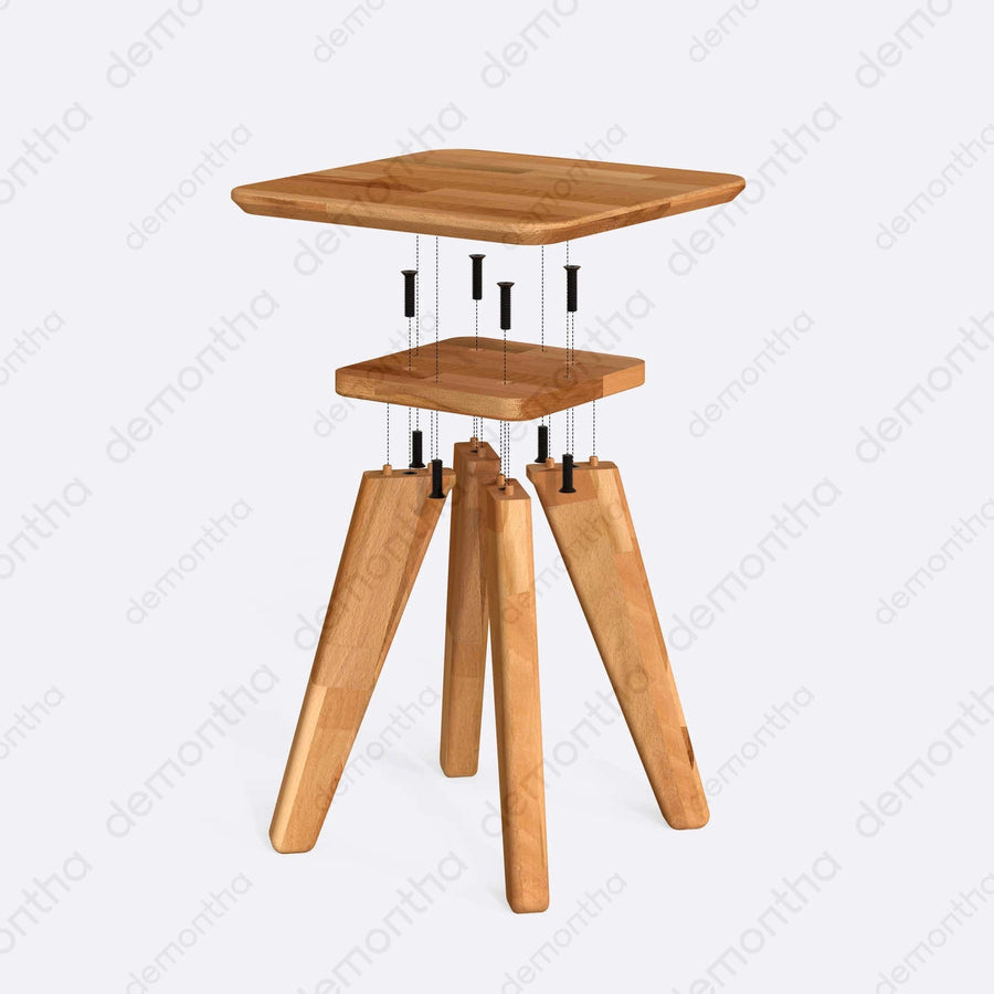 Dakota Solid Wood Square Coffee Table – Minimalist Living Room Table Demontha