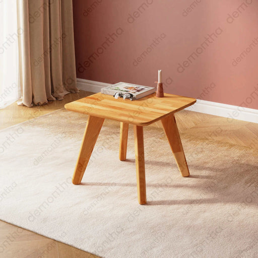 Dakota Solid Wood Square Coffee Table – Minimalist Living Room Table Demontha