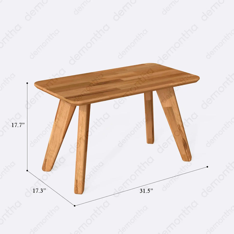 Dakota Solid Wood Rectangular Coffee Table – Minimalist & Modern Centerpiece for Living Rooms Demontha