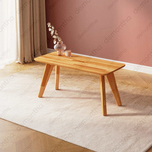 Dakota Solid Wood Rectangular Coffee Table – Minimalist & Modern Centerpiece for Living Rooms Demontha