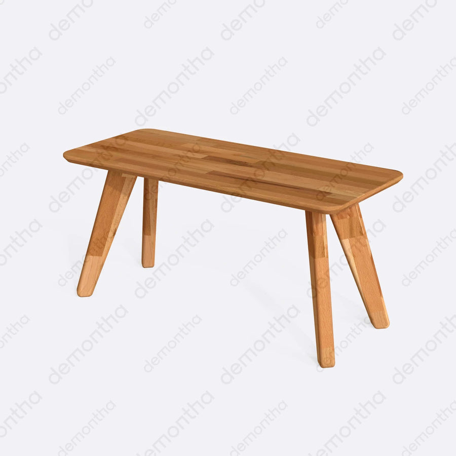Dakota Solid Wood Rectangular Coffee Table – Minimalist & Modern Centerpiece for Living Rooms Demontha