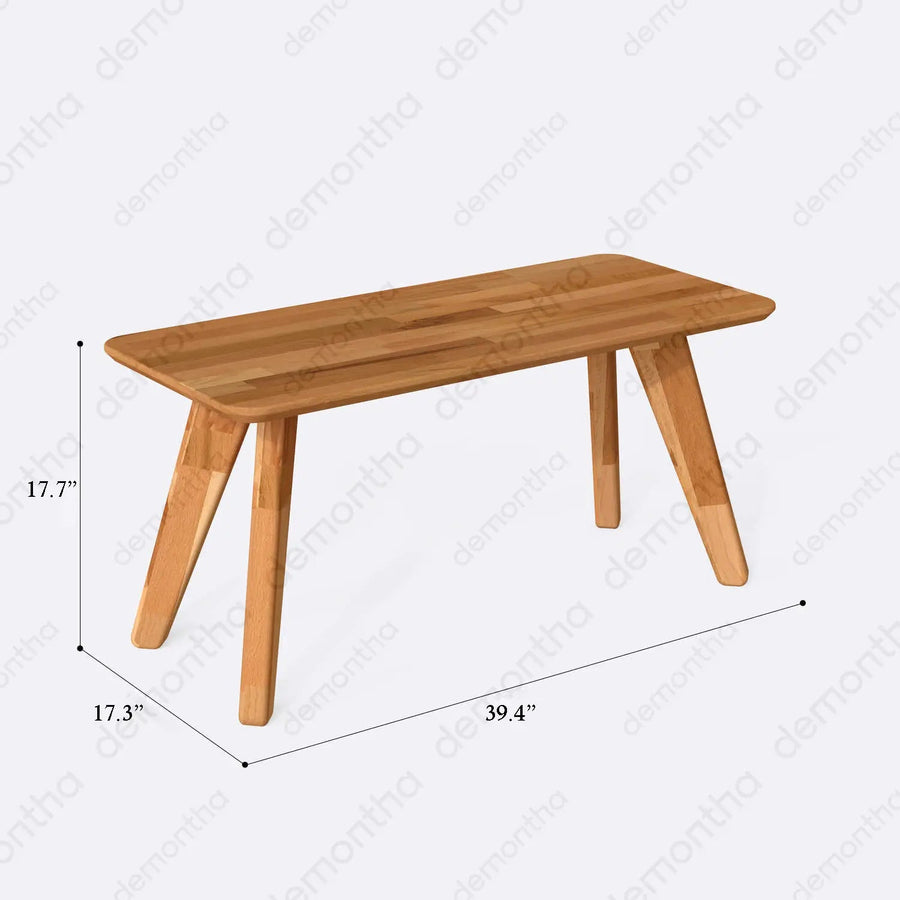 Dakota Solid Wood Rectangular Coffee Table – Minimalist & Modern Centerpiece for Living Rooms Demontha